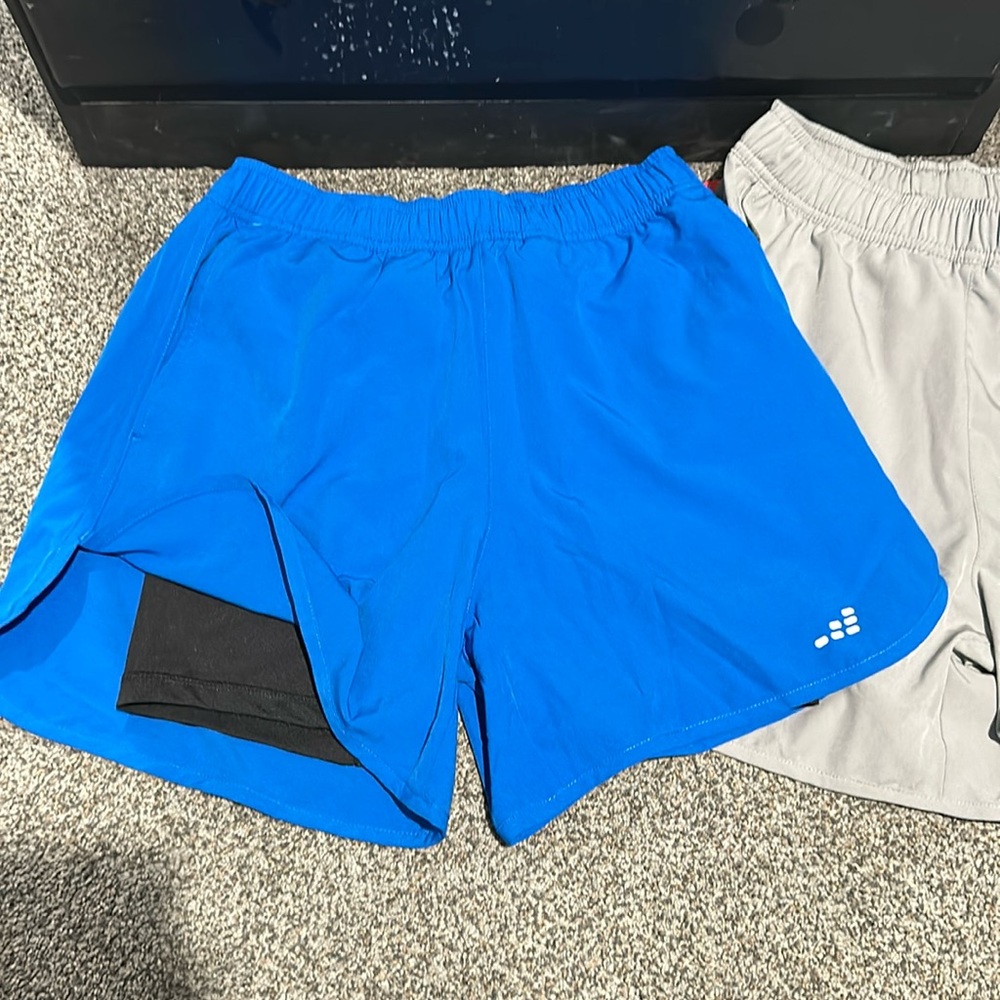 Academy Men’s small 5” Dash Shorts - 2 pair Blue and Gray lined